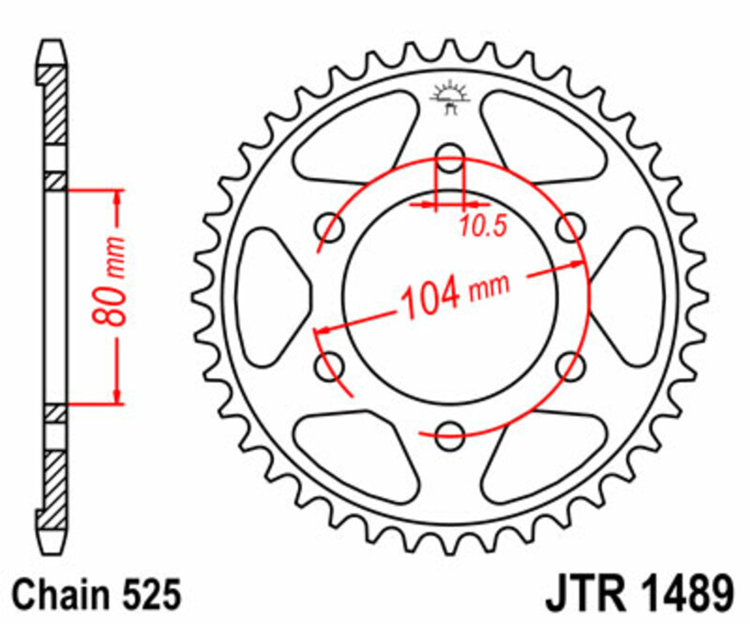 CORONA JT 1489 de acero con 43 dientes